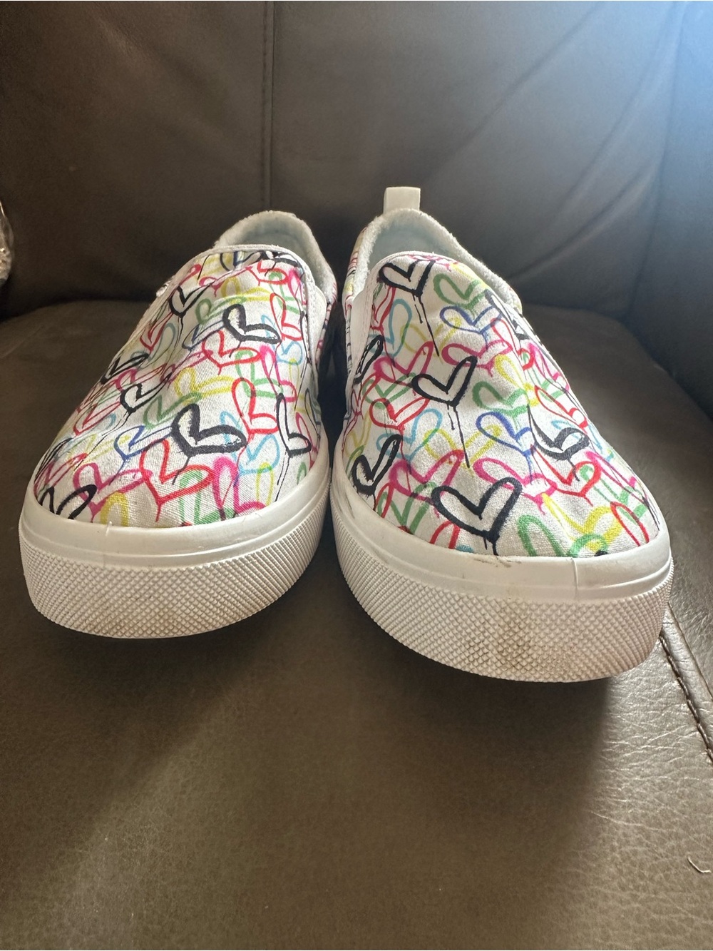 Skechers x JGoldcrown Street Poppy Drippin Love Slipons Graffiti Heart Size 10 - Picture 4 of 9